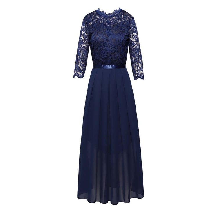 Dame Elegant spidskjole med flydende chiffon nederdel Stilla