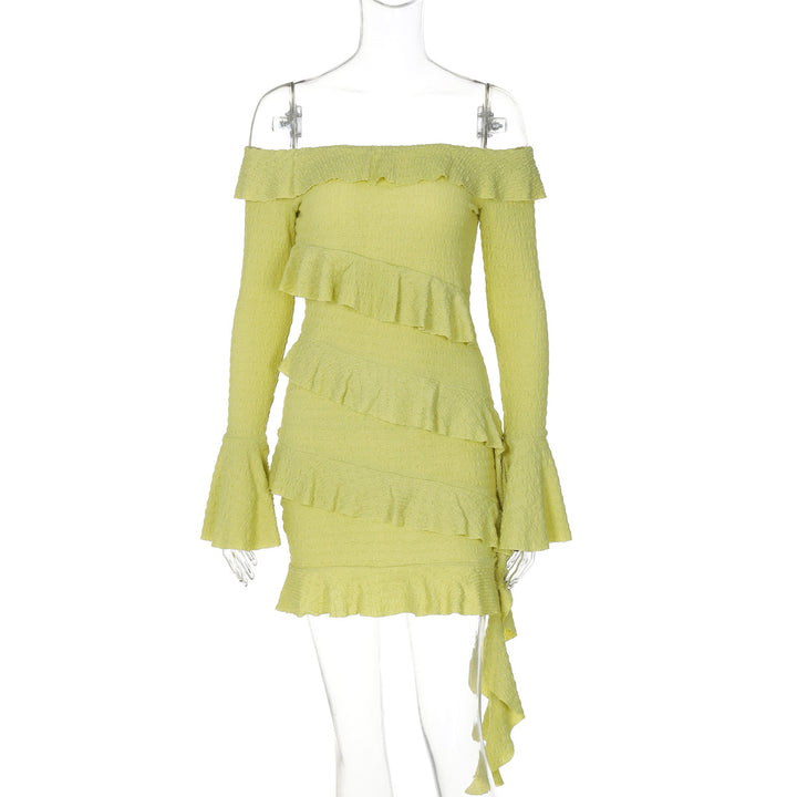 Dame Off-Shoulder Minikjole med rynkedetaljer og elegant snit Stilla