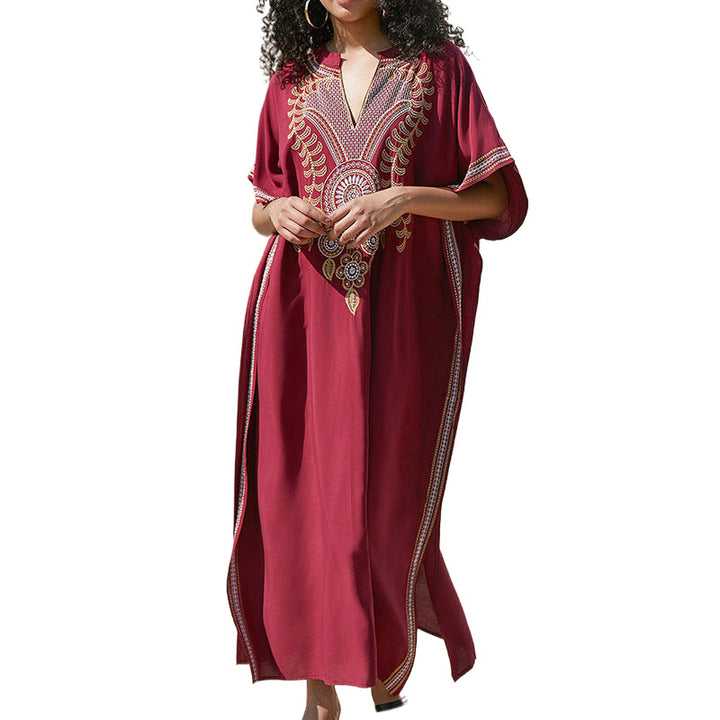 Damer Elegant Tunika med ædel broderi og sidelange slids Stilla