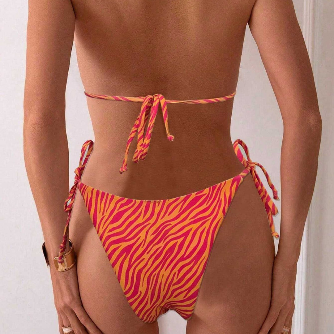 Dame triangel-bikini med frynsede accenter Skovae
