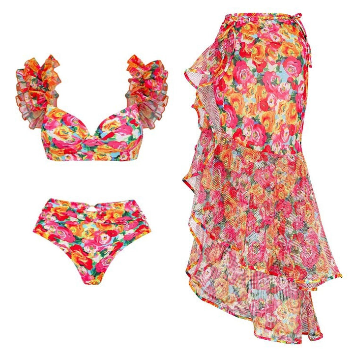 Dame bikini-sæt med elegant indpakningsskørt og feminine accenter Stilla