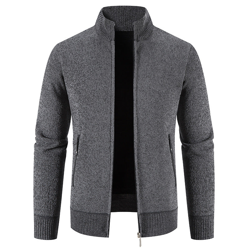 Herrer Behagelig Strik Zip-Up Cardigan Pullover Stilla