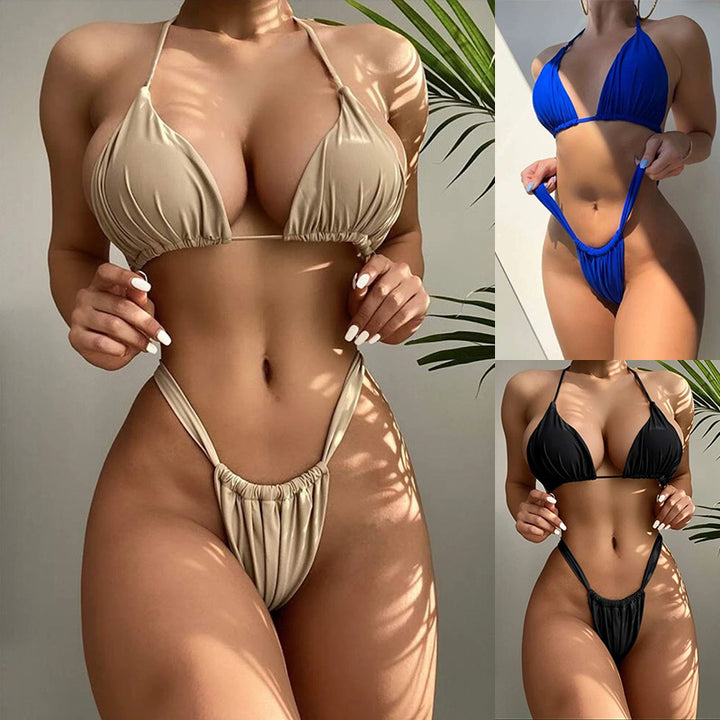 Dame Triangel-Bikini-Sæt med justerbare stropper og elegante flæsedetaljer Stilla
