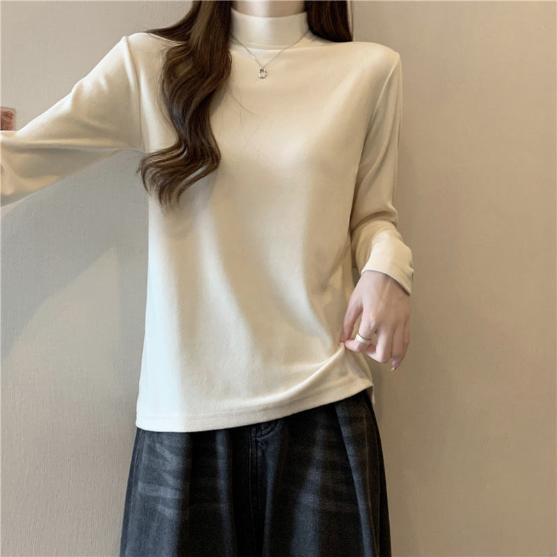 Dame Casual Mock Neck Langeærmetop Stilla