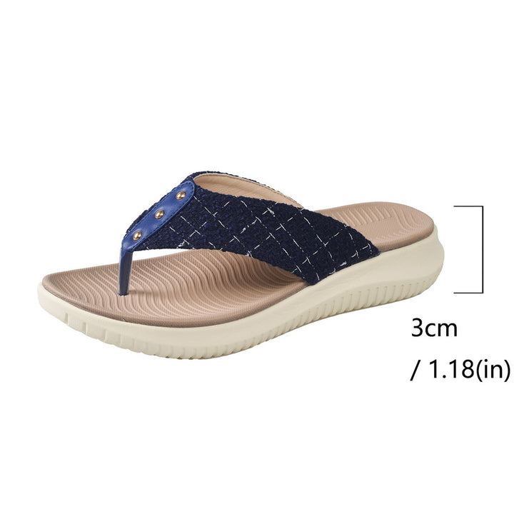 Dame flip flops med mode dekorationer og skridsikre såler Stilla