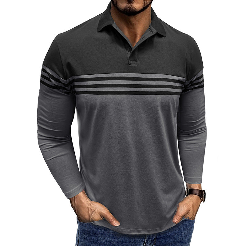 Herrer polo-shirt med moderigtig stribemønster Stilla