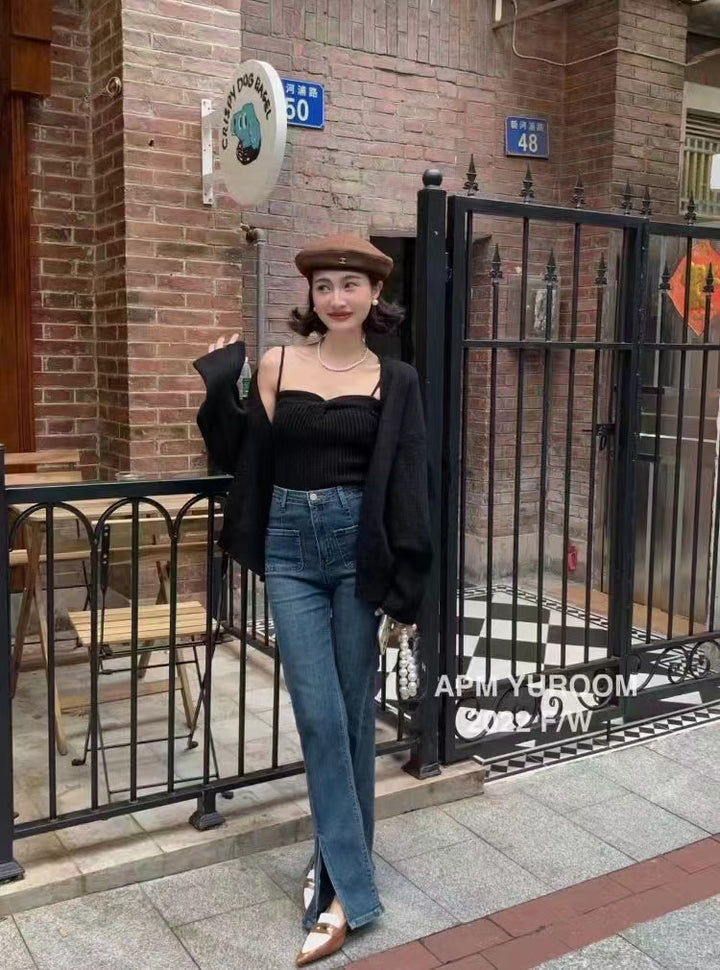Femme Letvægts Åben Front Cardigan Stilla