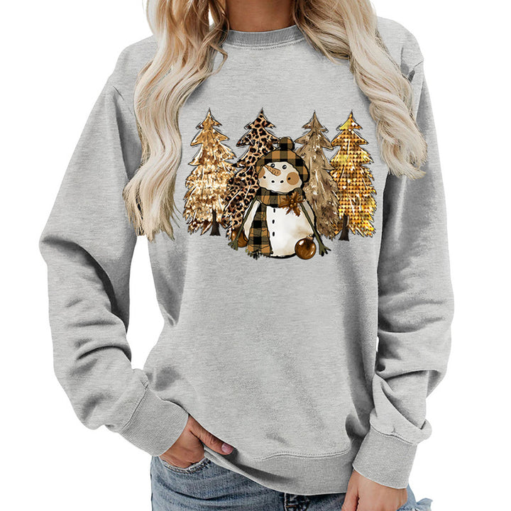 Kvinders sweatshirt med kreativ snemand design og blød foring Stilla
