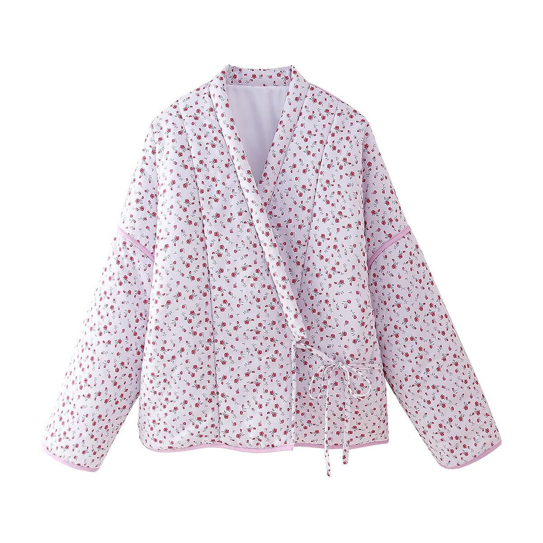 Femme quiltet Floral Vinterjakke Stilla