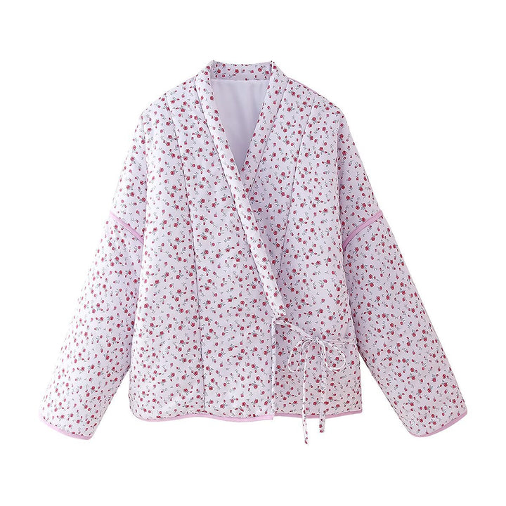 Femme quiltet Floral Vinterjakke Stilla