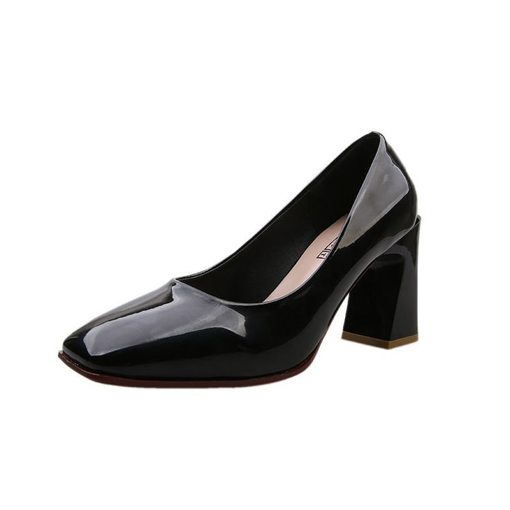 Dame Læder Chunky Hæl Pumps Stilla