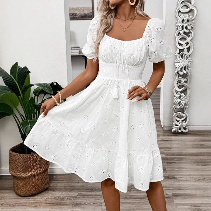 Dame Broderet Sommerkjole Stilla