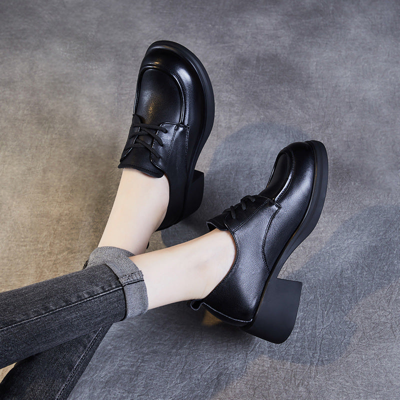 Dame Chunky-heel Snørebånd Oxford-sko med behageligt fodbed Stilla