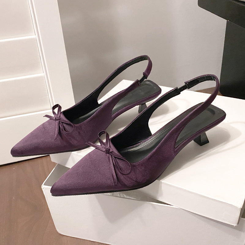 Femme Spidse Tæer Slingback-Hæle med Sløjfedetalje Stilla