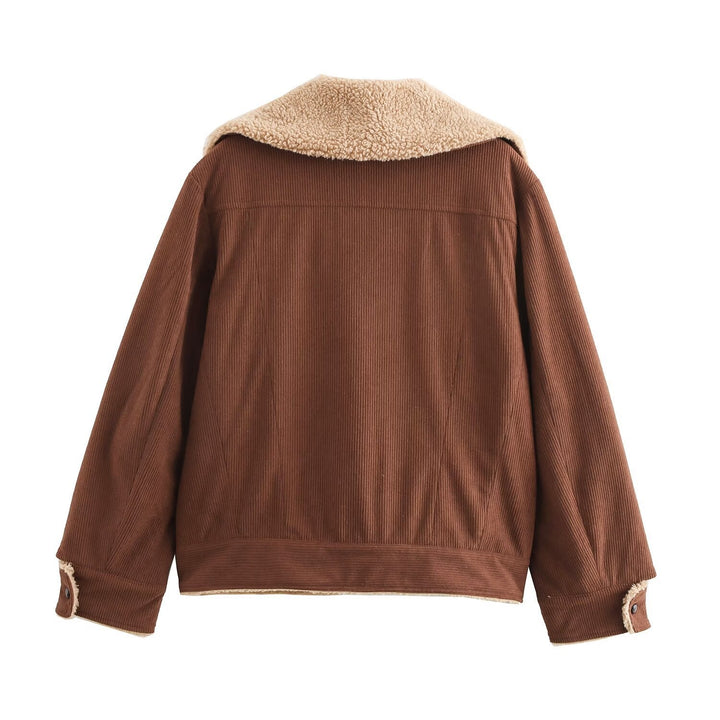 Femme Corduroy Utility Jacket med Sherpa-foring Stilla