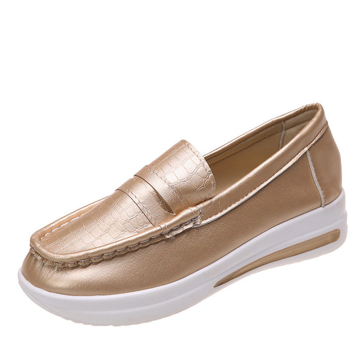 Dame mokasiner i elegant metallic-look med komfortabel sål Stilla