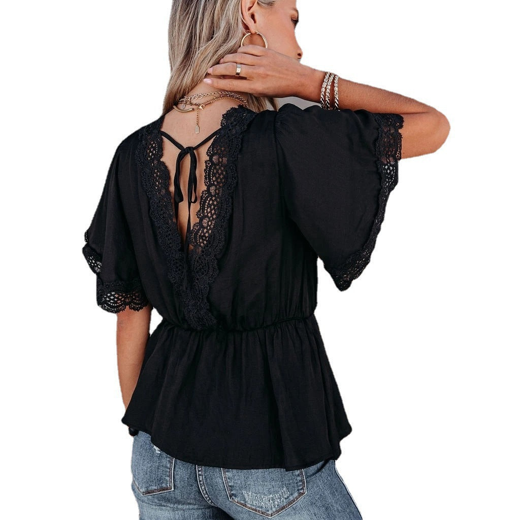 Femme Spidskant Peplum Top Stilla