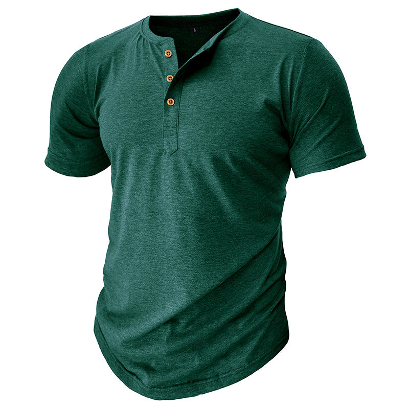 Herrer Henley T-shirt med knapper og afslappet snit Stilla