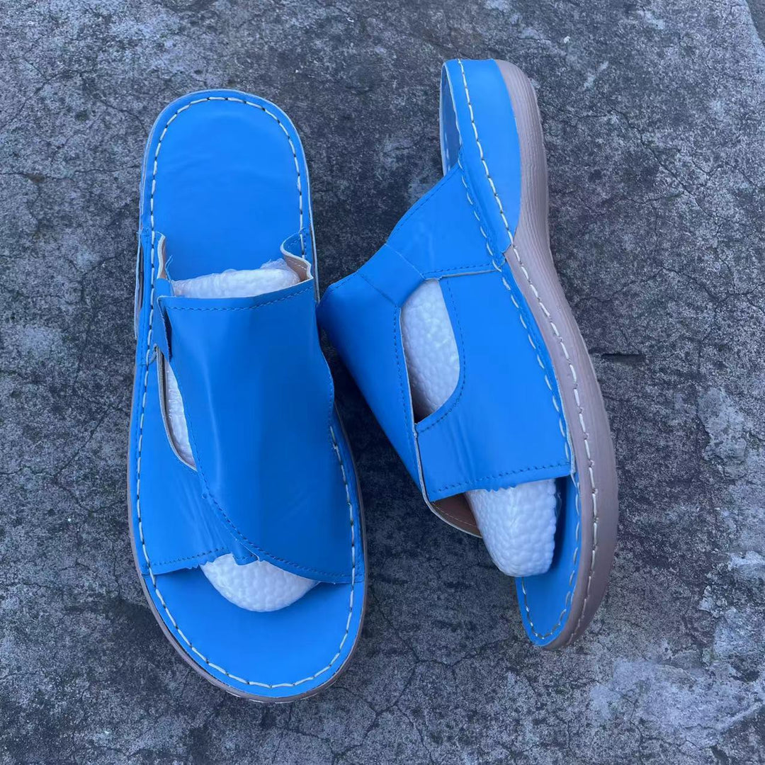 Dame Komfort-sandaler med elastiske indsatser og åndbart overmateriale Stilla