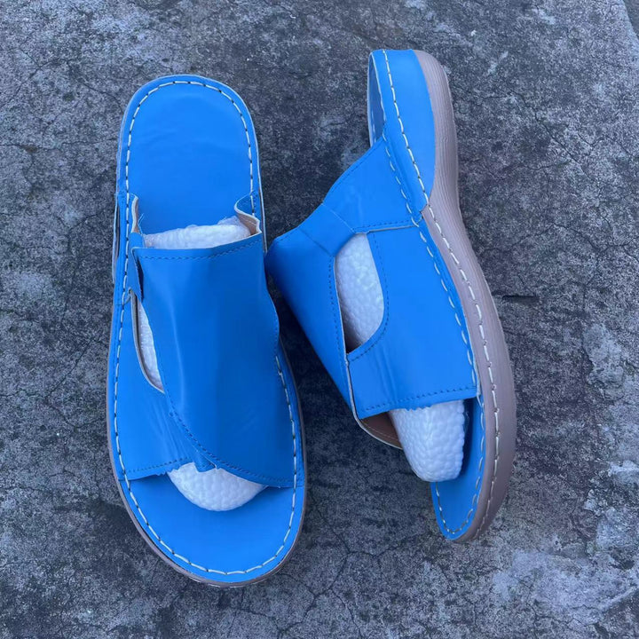 Dame Komfort-sandaler med elastiske indsatser og åndbart overmateriale Stilla