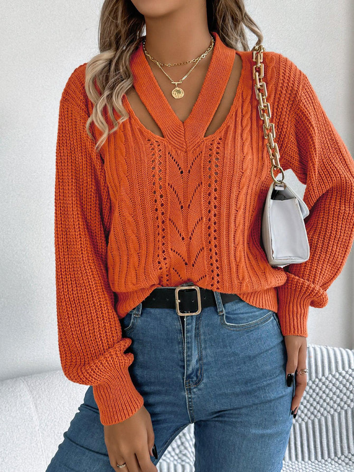 Stilla | Pullover Enfarvet Med Lange Ærmer Orange Farve