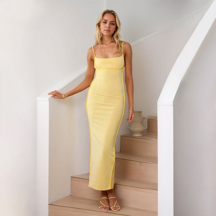 Damer Couture Maxi Kjole med Elegante Stropper og Figur-Flatterskær Stilla