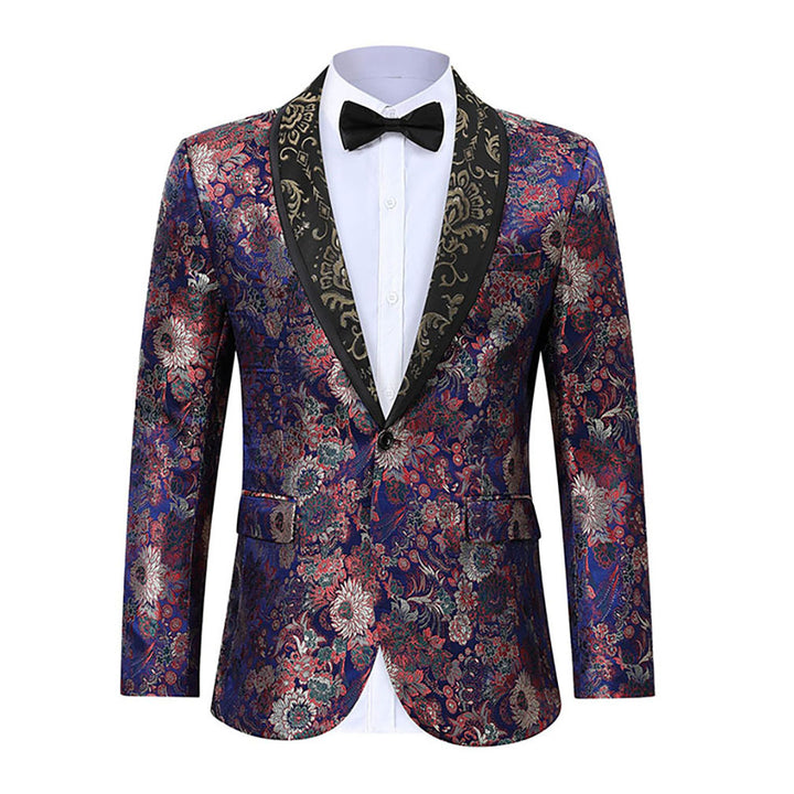 Herre elegant fløjl blazer med blomster mønster Stilla