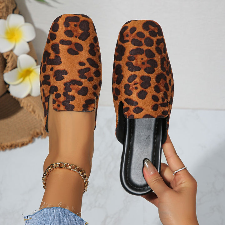 Dame Mønstrede Clogsandaler med chic Leopardsprint og fleksibel Sål Stilla