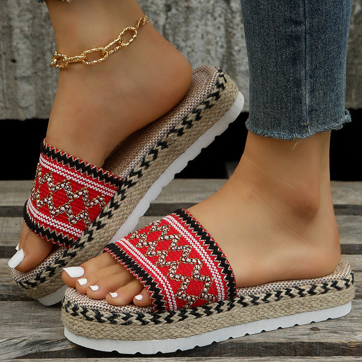 Dame Komfortable og farverige Espadrilles-sandaler med broderier Stilla