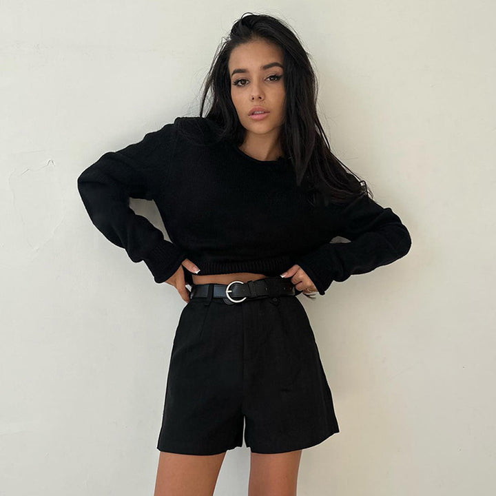 Dame moderne sweater med cropped snit og lange ærmer Stilla