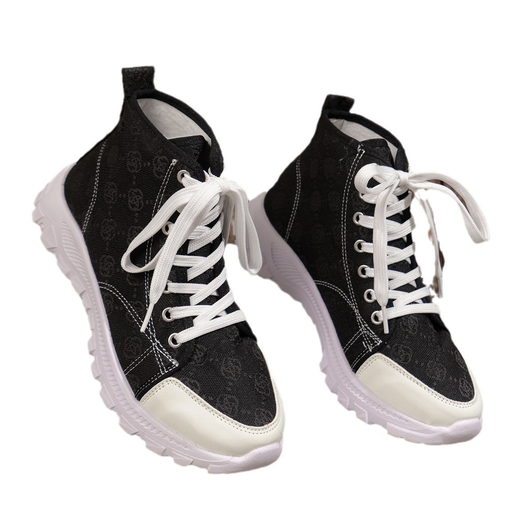 Dame High-Top Sneakers med moderigtigt logomønster og skridsikker sål Stilla