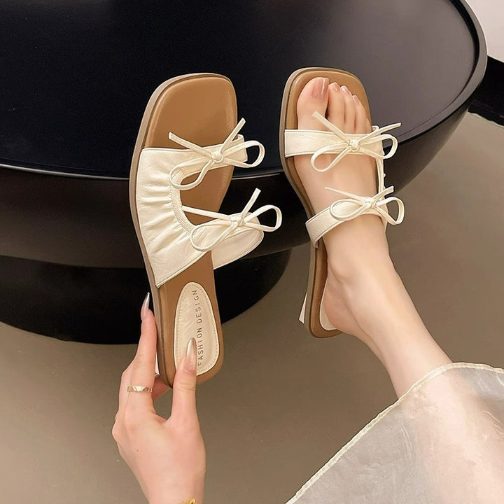 Femme Elegante Slide Sandaler med Sløjfedekoration Stilla