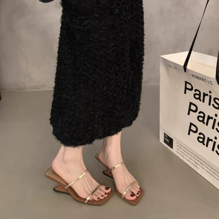 Femme Modern Åben Tå Hæl Rusch-Sandal Stilla
