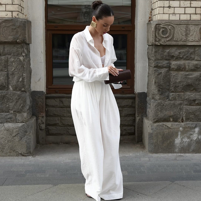 Damernes Gennemsigtig Bluse med elegant snit og moderne akcenter Stilla