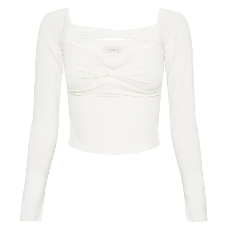 Dame Crop-Top med asymmetrisk design og tætsiddende pasform Stilla