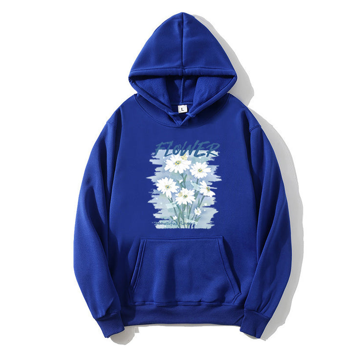 Kvinde hoodie med blomster grafik tryk Skovae