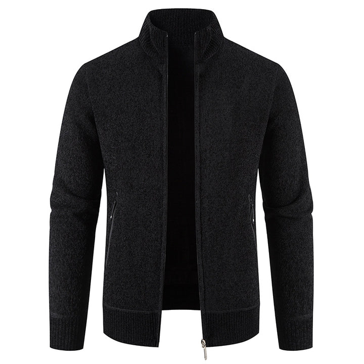 Herrer Behagelig Strik Zip-Up Cardigan Pullover Stilla