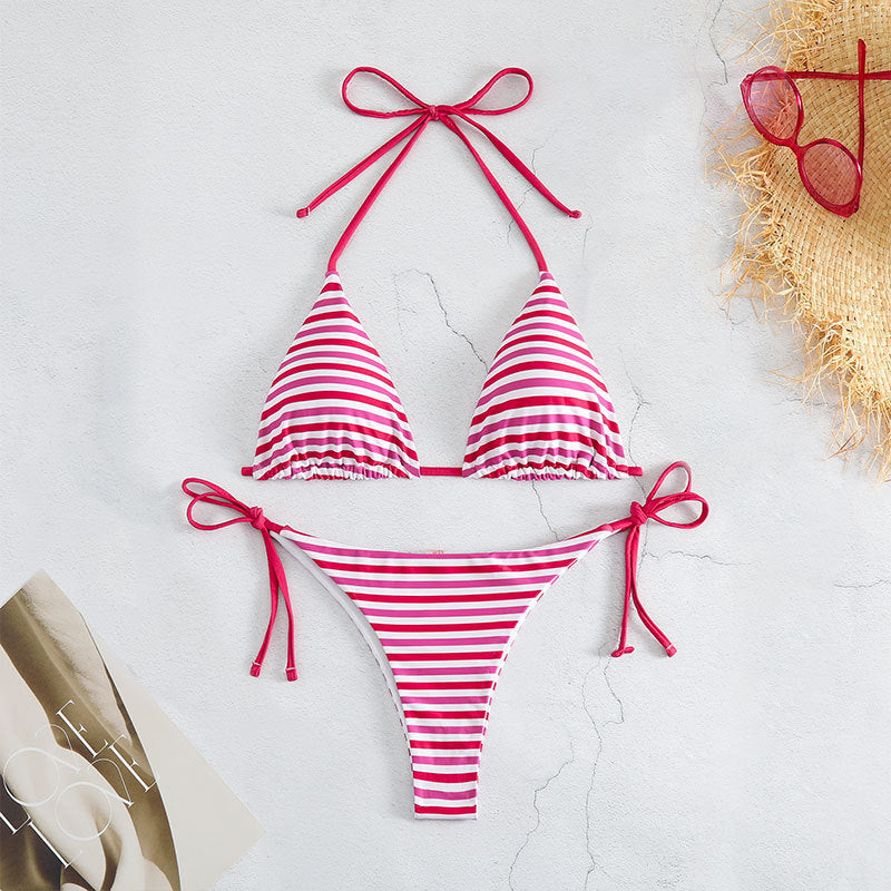 Dame Triangel-Bikini-Sæt med justerbare bindebånd Skovae
