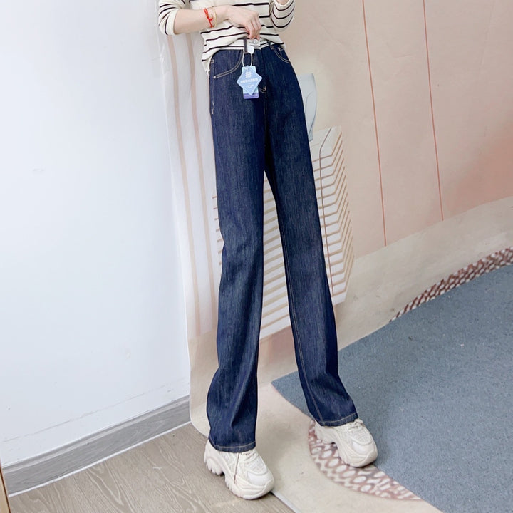 Dame Bredskårne High-Waist Jeans med struktureret denim og elegant look Stilla