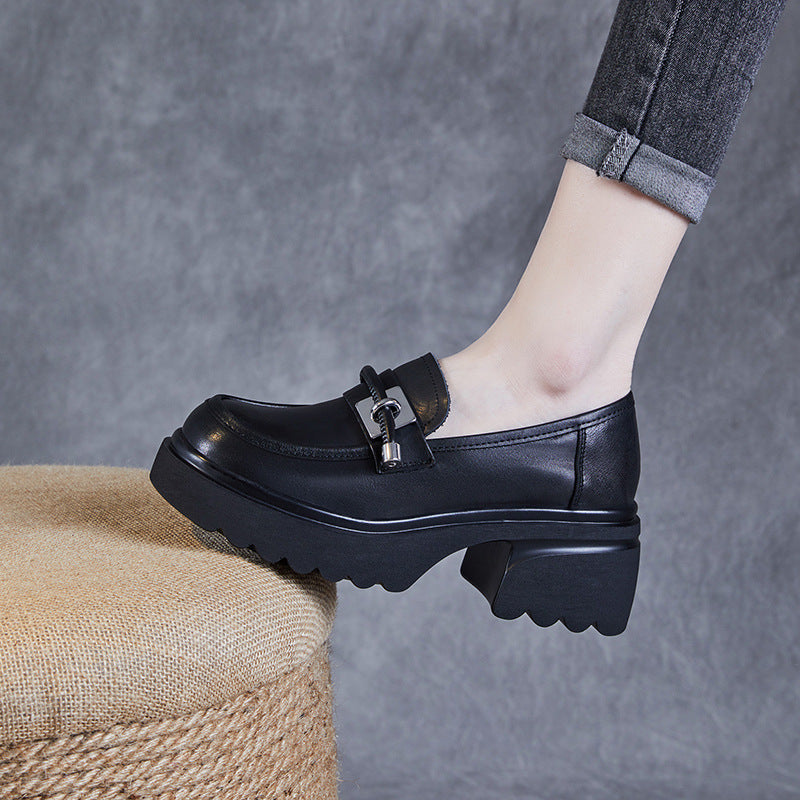 Femme Vintage Chunky Loafers med platformssål Stilla