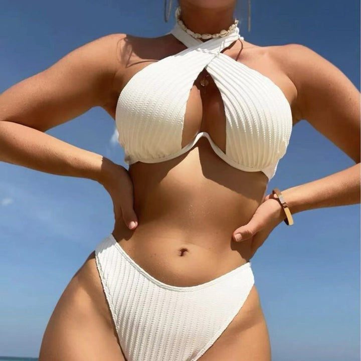 Dame Design-Bikini med krydsede overdele Skovae