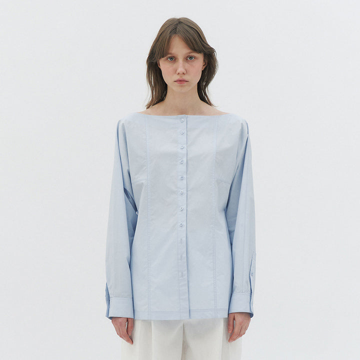 Dame Elegant bomuldsbluse med moderne knapdetaljer og afslappet snit Stilla