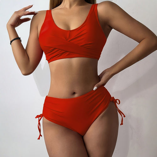 Dame Sporty Bikini sæt med indpakningsdesign Skovae