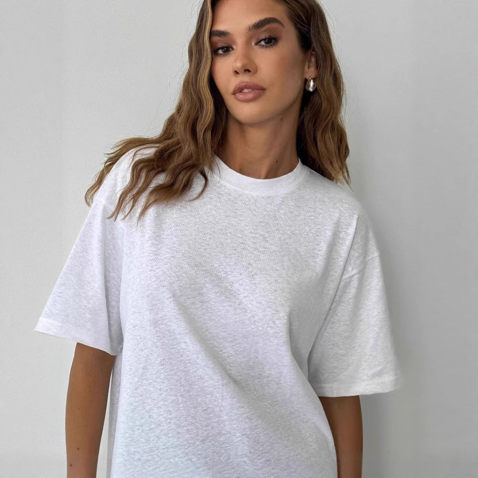 Dame Oversized T-shirt lavet af højkvalitets bomuld med komfortabel pasform og afslappet look Stilla