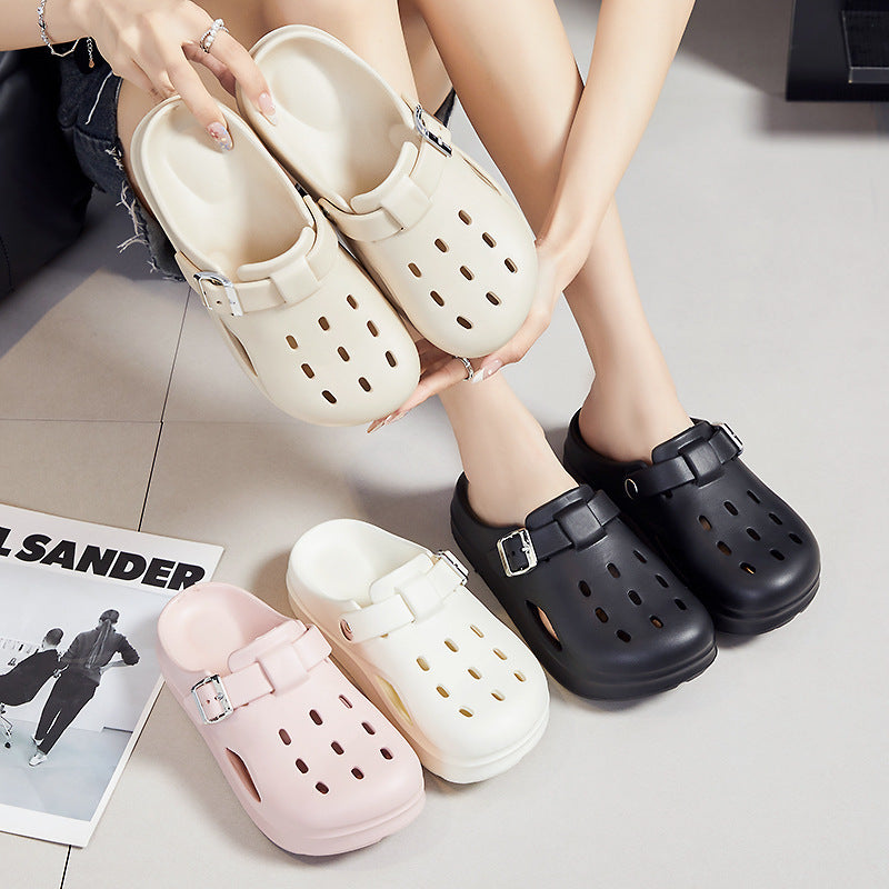 Dame Komfortable Clogs med justerbar rem og åndbart design Stilla