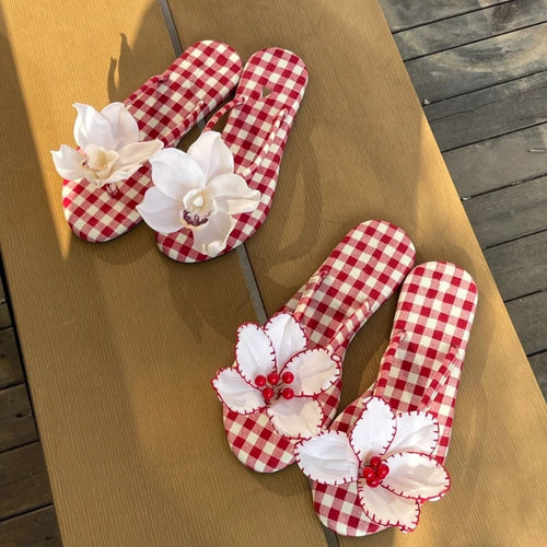 Dame blomstret dekorerede slides sandaler Stilla