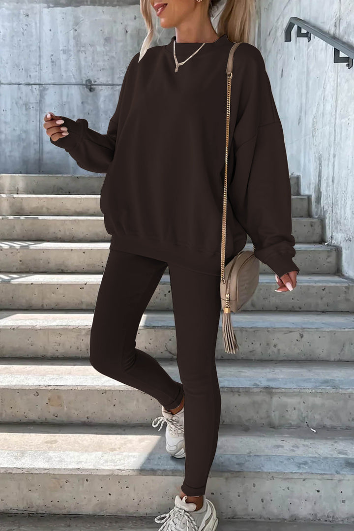 Dame Sporty fritidssæt med oversized sweatshirt og tætsiddende leggings Stilla