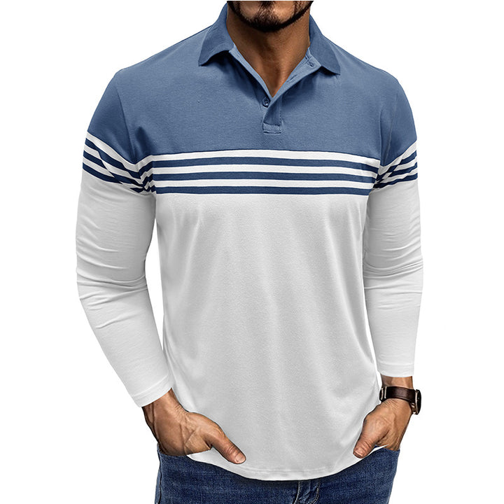 Herrer polo-shirt med moderigtig stribemønster Stilla