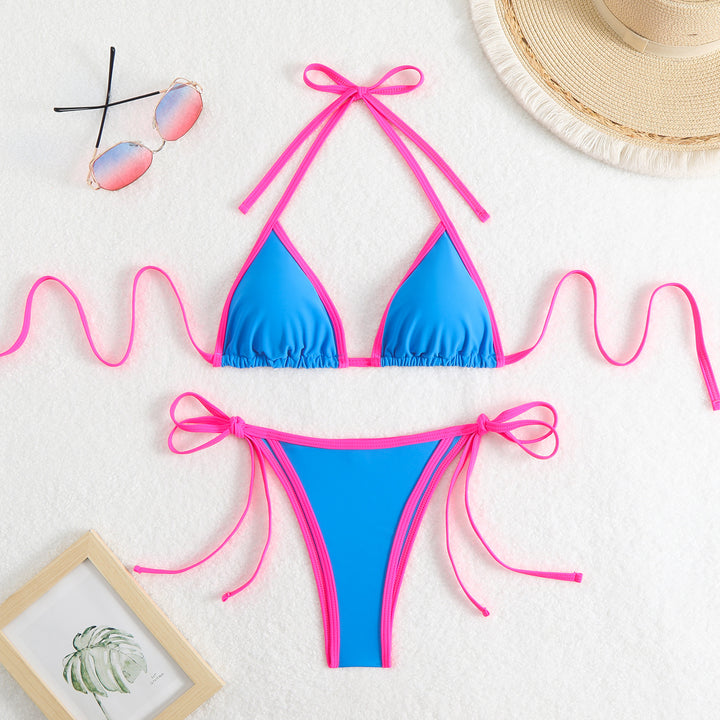 Dame bikini-sæt med justerbare stropper og legesyge bind-detaljer Stilla