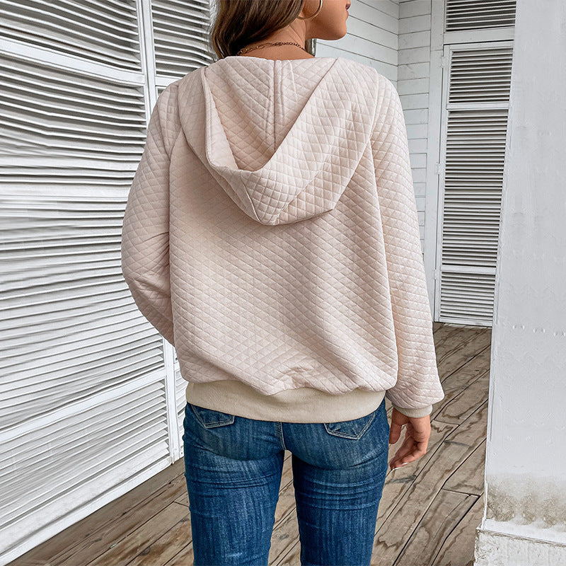 Dame trendy zip sweatshirts med lynlås og piqué mønster Stilla